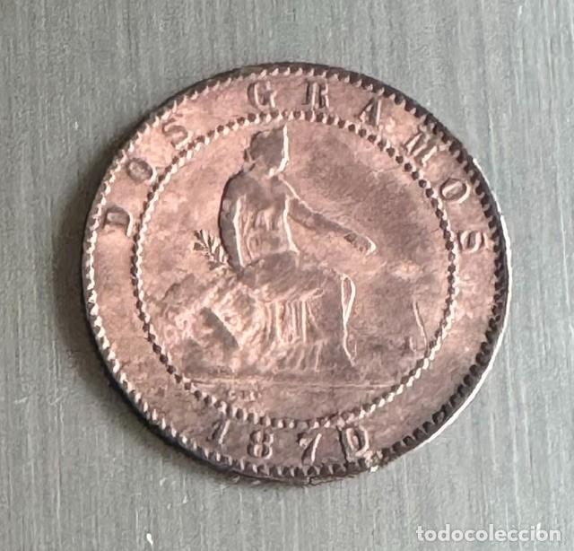 Monedas de Espa&ntilde;a: GOBIERNO PROVISIONAL - 2 C&Eacute;NTIMOS DE PESETA 1870 - CECA BARCELONA