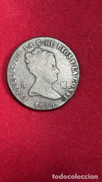 Monedas de Espa&ntilde;a: 8 maravedis Isabel II, Jubia, 1850 AC 117 MBC-