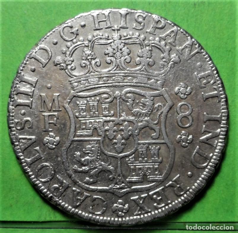 Monedas de Espa&ntilde;a: CARLOS III, 8 reales, 1763/62, MEXICO -MF, A.C.-184, Ag, 26,95 grs