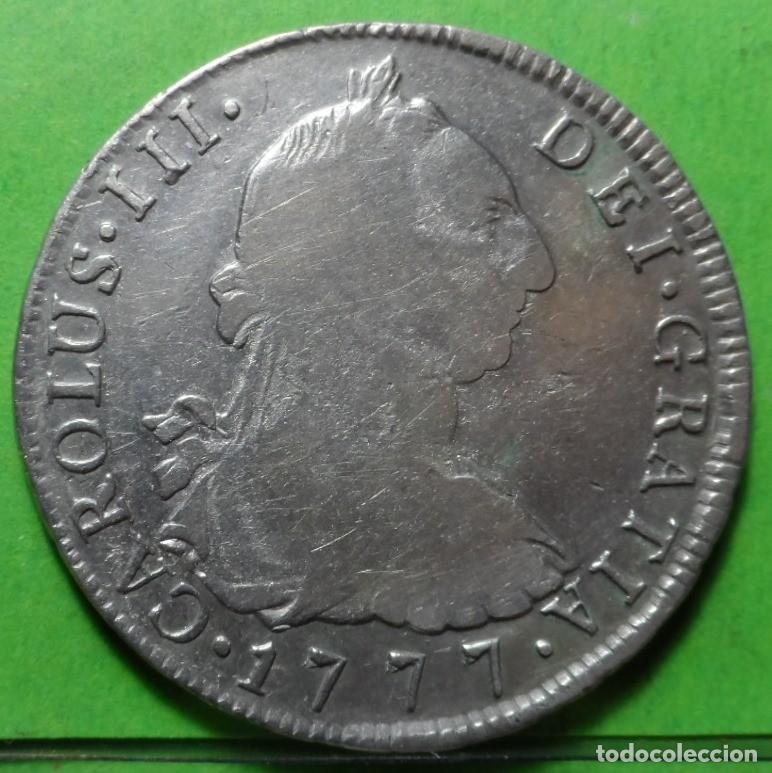 Monedas de Espa&ntilde;a: CARLOS III, 8 reales, 1777, POTOSI -PR, A.C.-1174, Ag