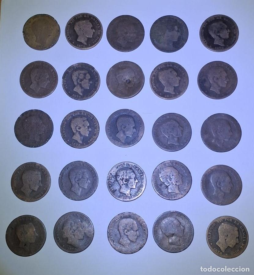 Monedas de Espa&ntilde;a: Lote de 25 monedas de 10 c&eacute;ntimos Alfonso XII - 1878