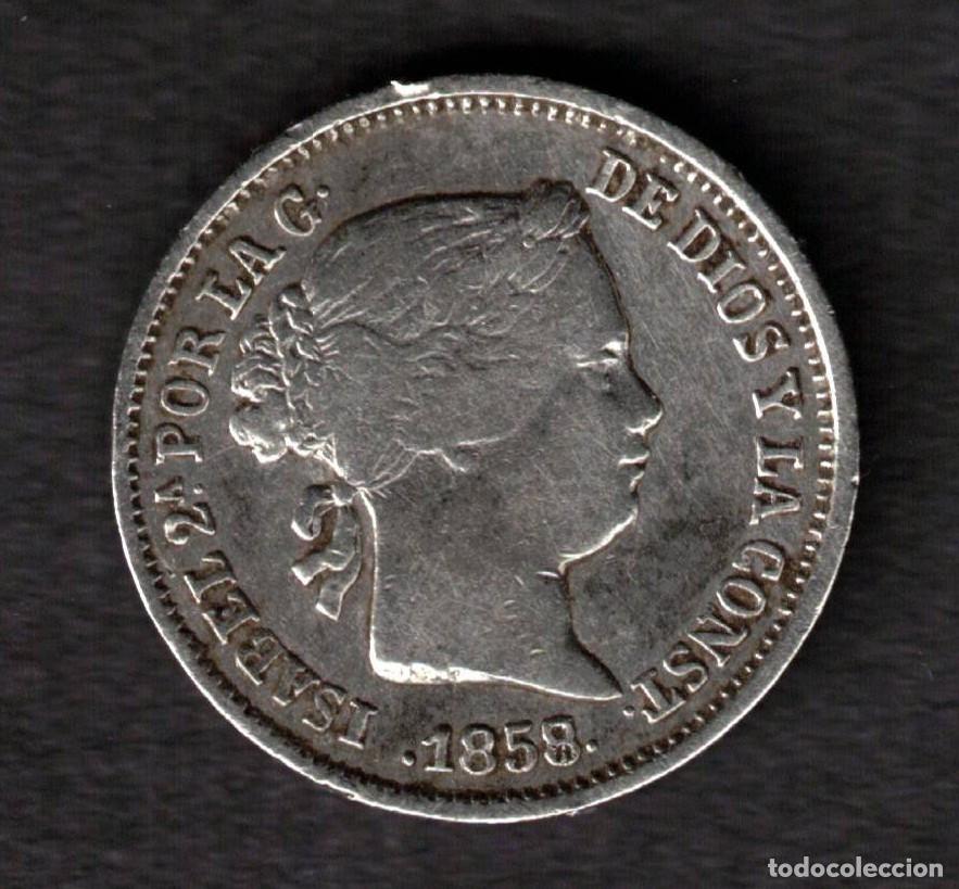M&uuml;nzen von Spanien: ESPA&Ntilde;A MONEDA 1 REAL ISABEL II 1858 SEVILLA - PLATA