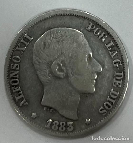 Monedas de Espa&ntilde;a: ESPA&Ntilde;A , A&Ntilde;O 1883 , ALOFONSO XII , 10 CENTAVOS PLATA MANILA , PESO 2,5 GR