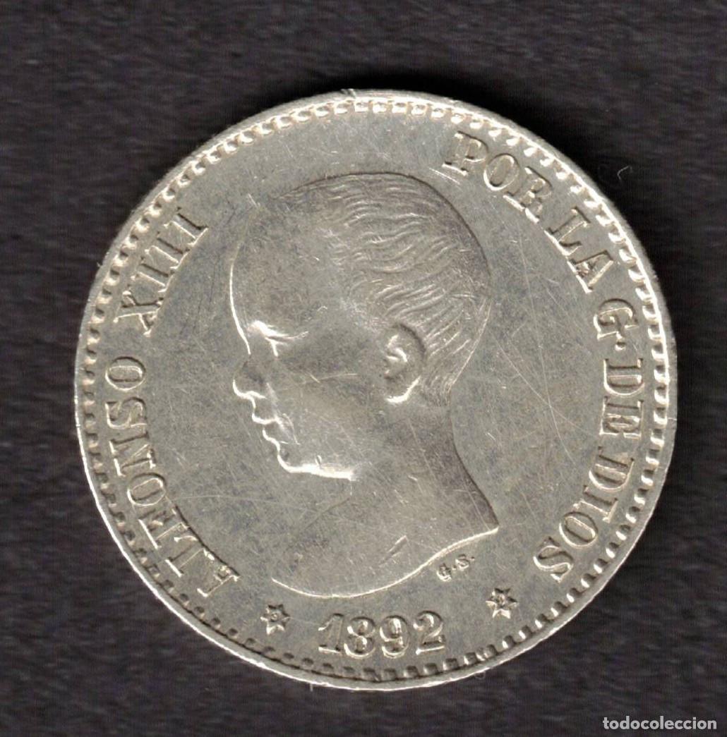 Monedas de Espa&ntilde;a: ESPA&Ntilde;A MONEDA 50 CENTIMOS ALFONSO XIII 1892 * 9 * 2 PGM - PLATA