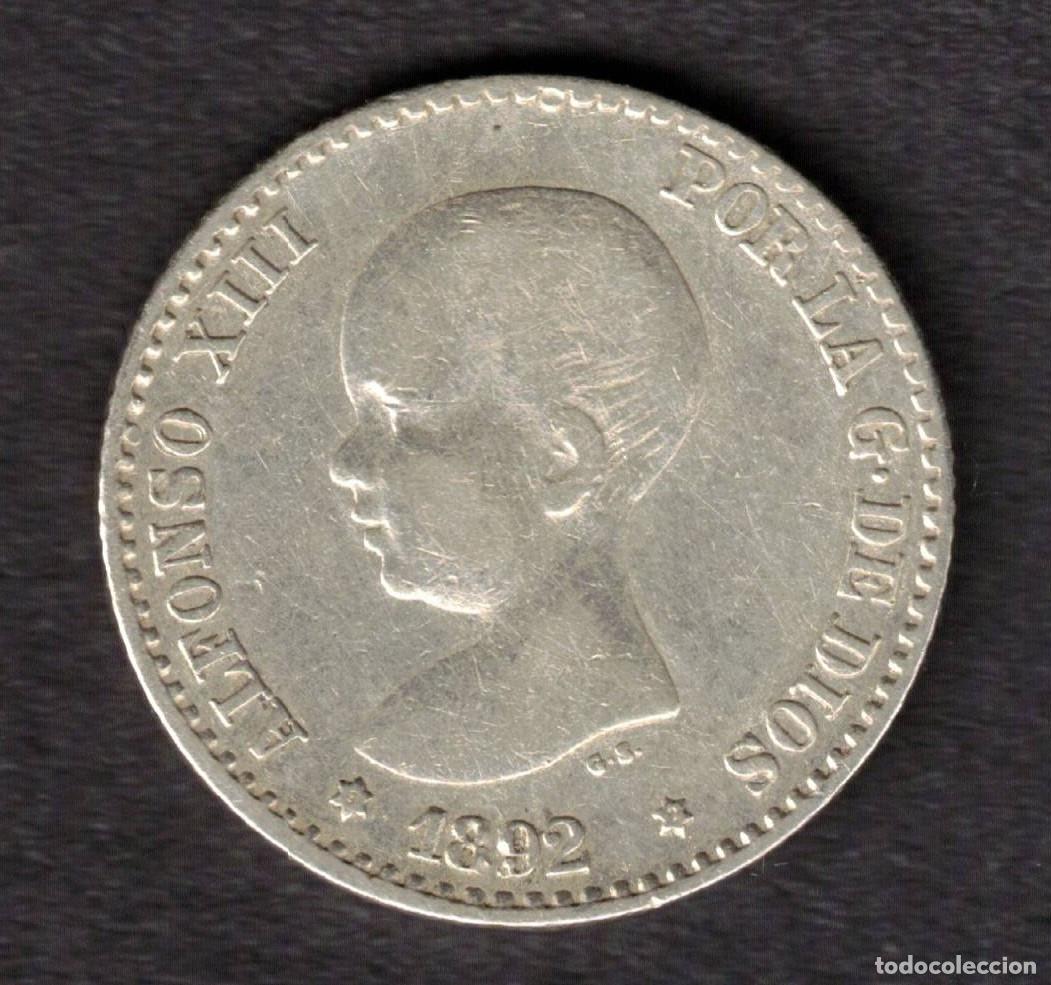 Monedas de Espa&ntilde;a: ESPA&Ntilde;A MONEDA 50 CENTIMOS ALFONSO XIII 1892 * 9 * 2 PGM - PLATA