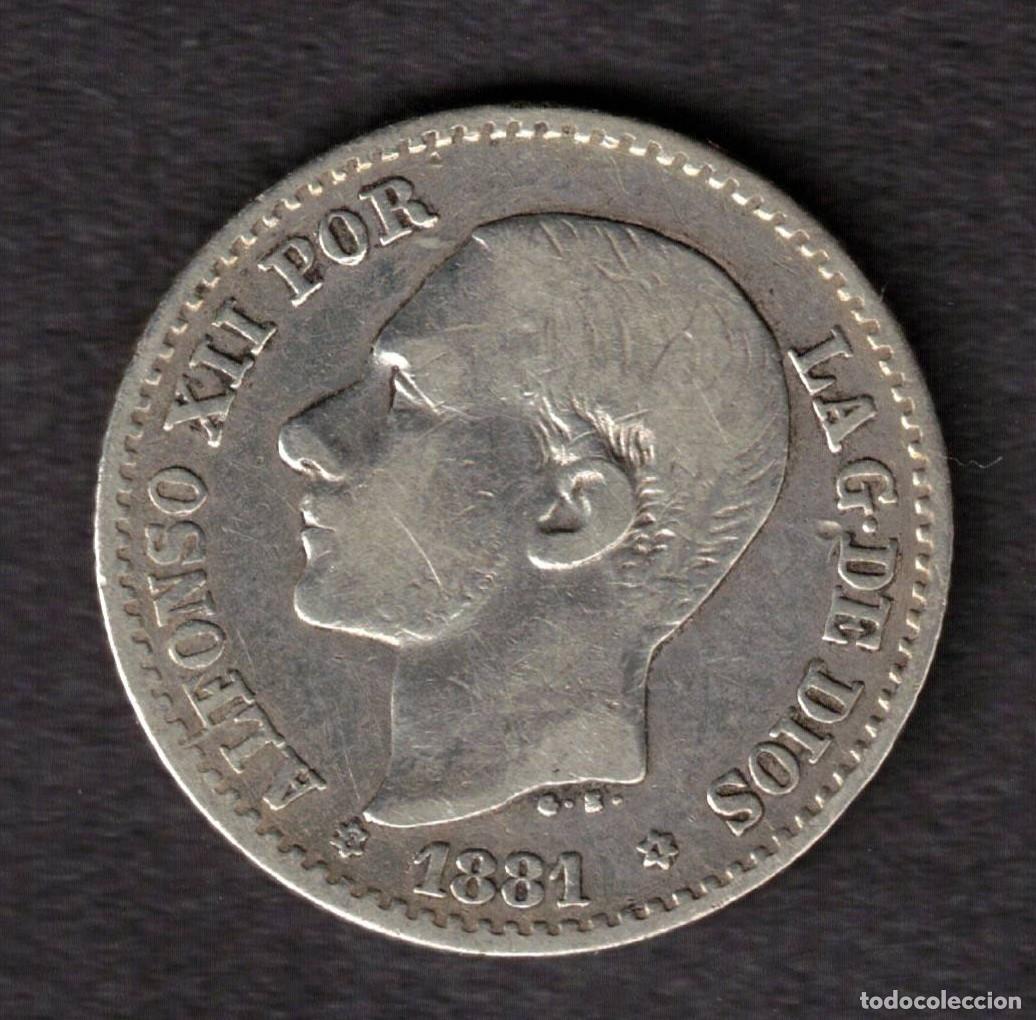Monedas de Espa&ntilde;a: ESPA&Ntilde;A MONEDA 50 CENTIMOS ALFONSO XII 1881 * 8 * 1 MSM - PLATA