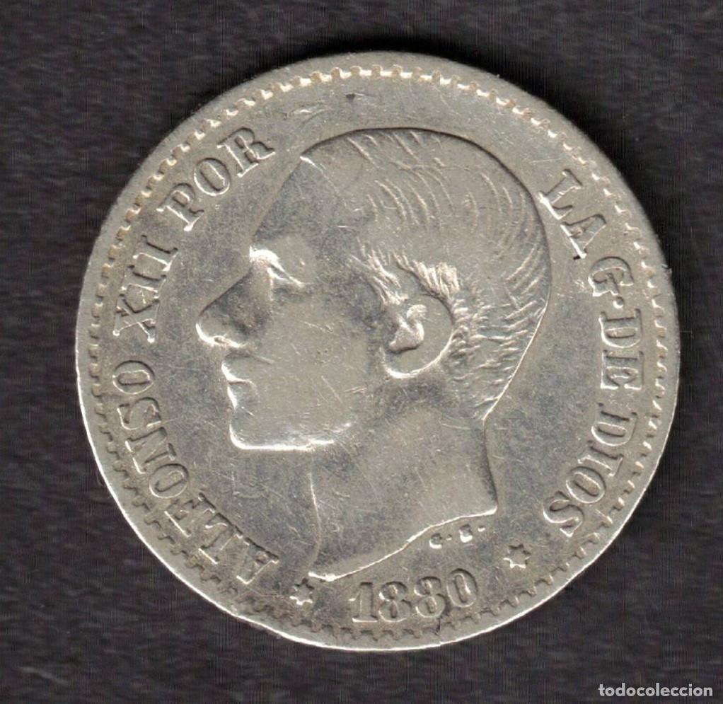 Monedas de Espa&ntilde;a: ESPA&Ntilde;A MONEDA 50 CENTIMOS ALFONSO XII 1880 MSM - PLATA