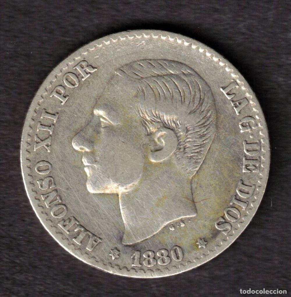 Monedas de Espa&ntilde;a: ESPA&Ntilde;A MONEDA 50 CENTIMOS ALFONSO XII 1880 * 8 * 0 MSM - PLATA