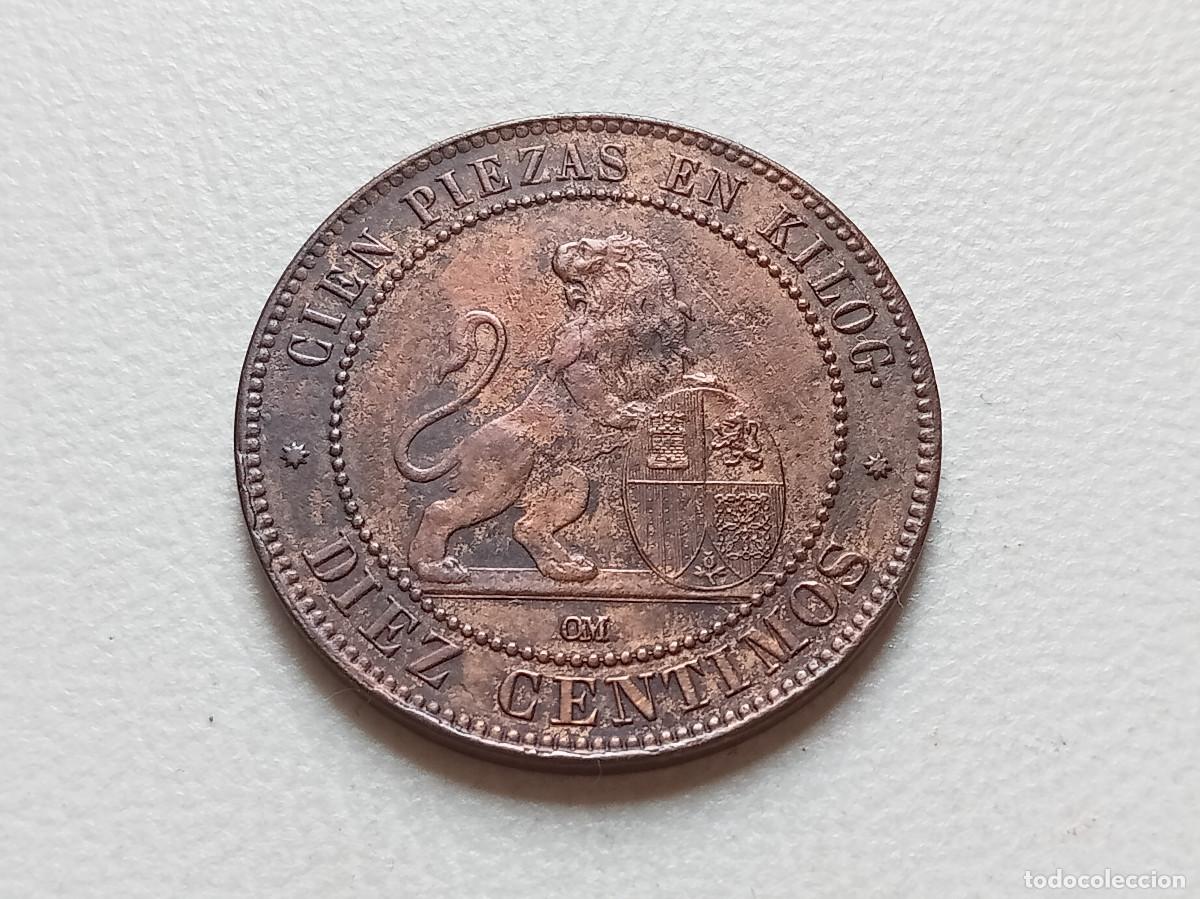 Monedas de Espa&ntilde;a: GOBIERNO PROVISIONAL 10 C&Eacute;NTIMOS 1870 OM MBC+ - Foto 2