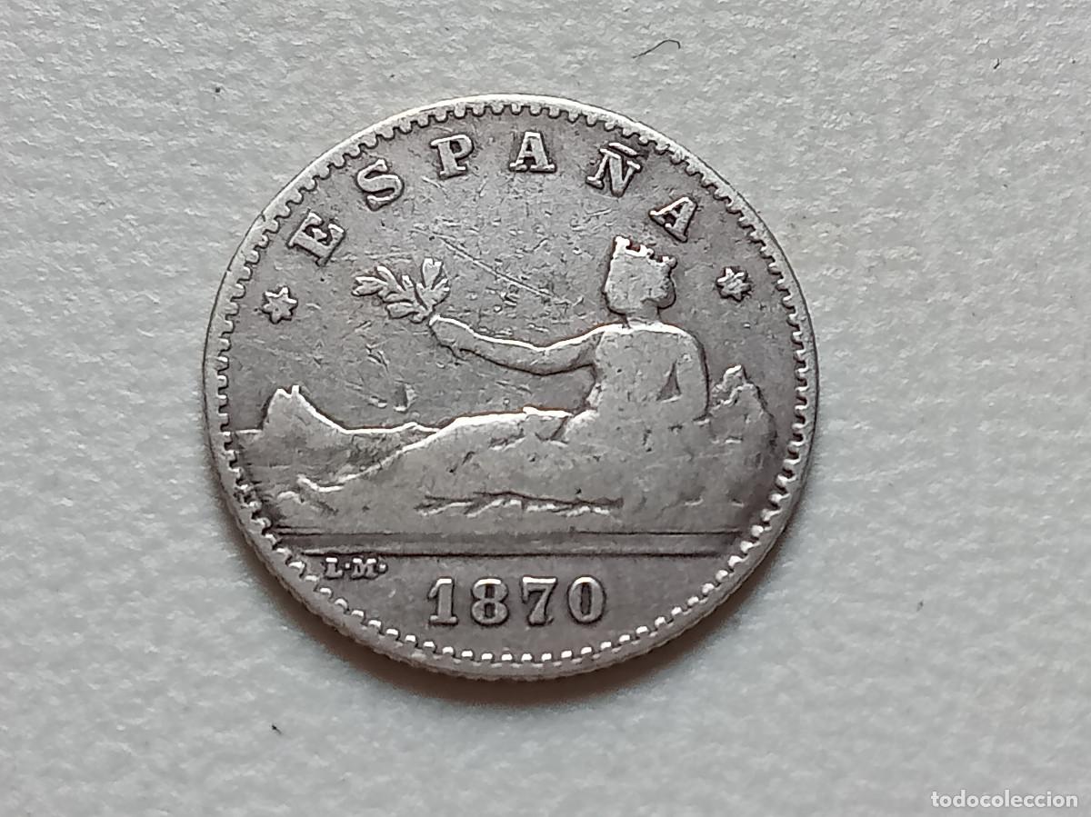 Monedas de Espa&ntilde;a: GOBIERNO PROVISIONAL 50 C&Eacute;NTIMOS PLATA 1870 *(X-X) SNM BC+