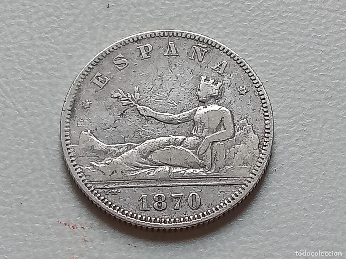 Monedas de Espa&ntilde;a: GOBIERNO PROVISIONAL 2 PESETAS PLATA 1870 *(XX-74) DEM MBC-