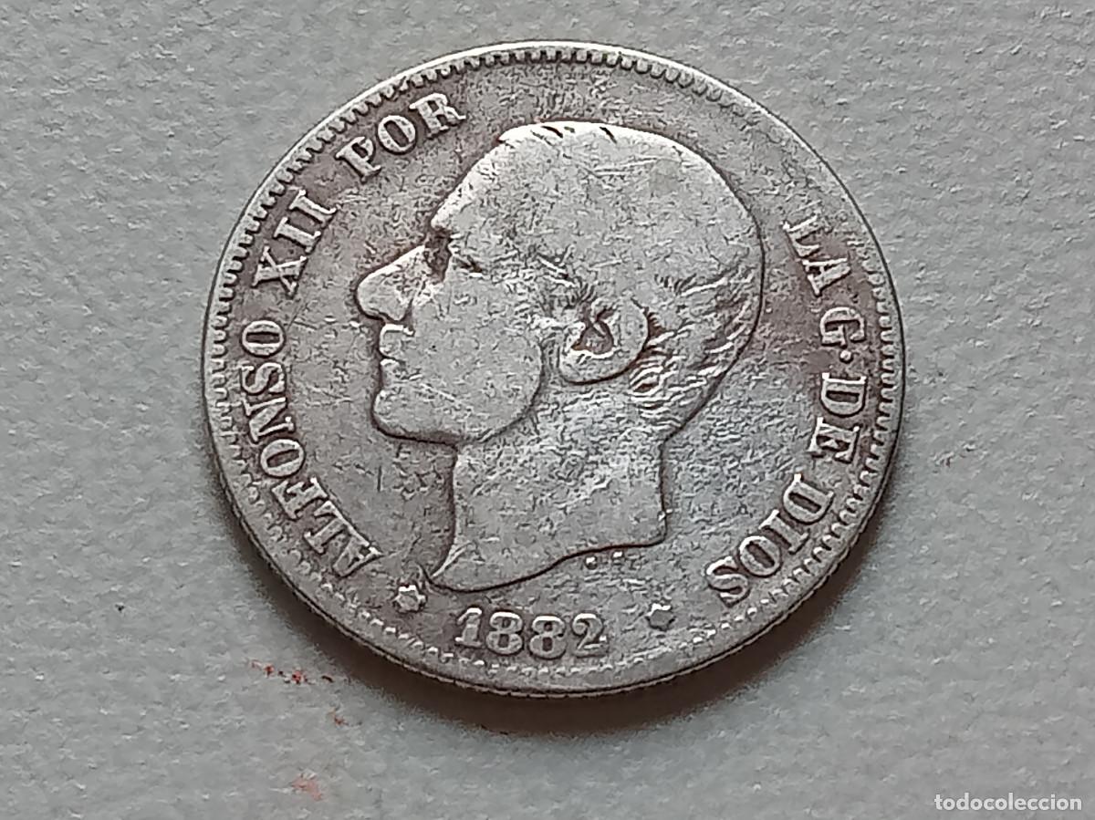 Monedas de Espa&ntilde;a: ALFONSO XII 2 PESETAS PLATA 1882 *(XX-XX) MSM BC+