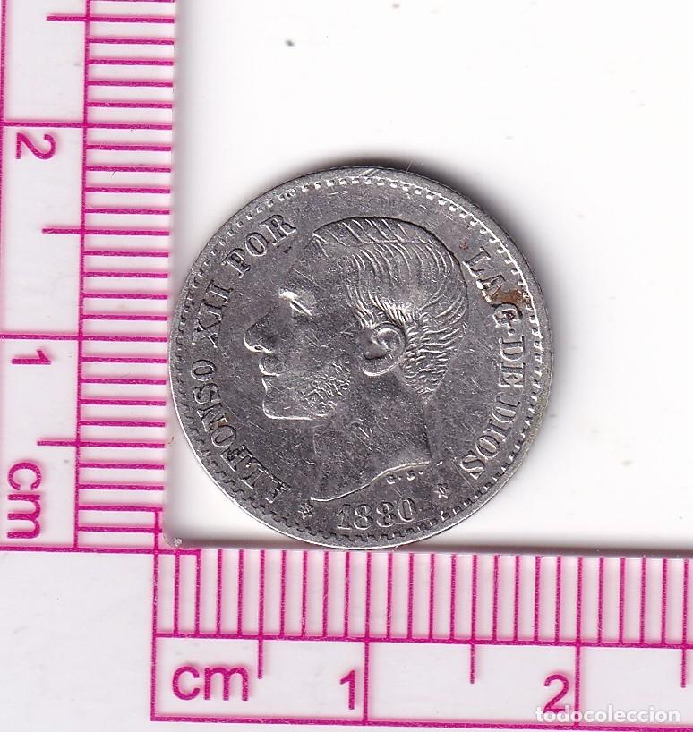 M&uuml;nzen von Spanien: CRF1853 MONEDA ESPA&Ntilde;A ALFONSO XII 50 C&Eacute;NTIMOS 1880 *80 MSM