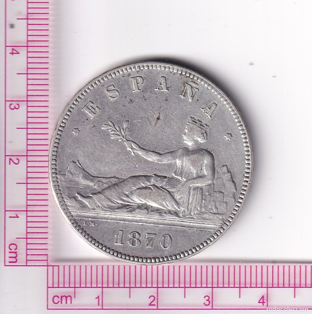 Monedas de Espa&ntilde;a: CRF1892 MONEDA ESPA&Ntilde;A I REP&Uacute;BLICA 5 PESETAS 1870 *18*70 SNM