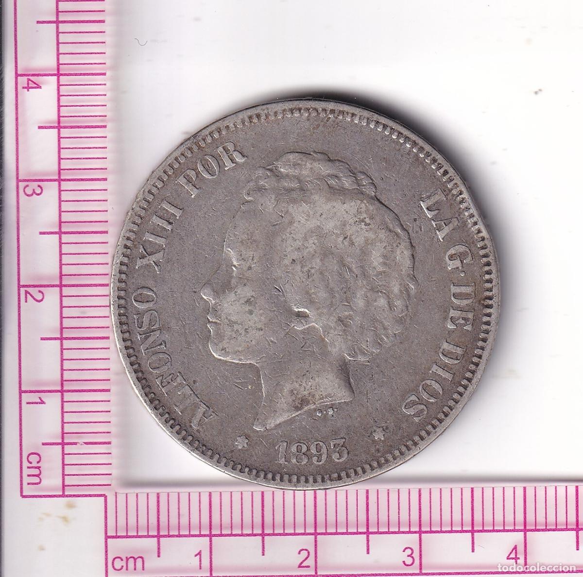 Monedas de Espa&ntilde;a: CRF1894 MONEDA ESPA&Ntilde;A ALFONSO XII 5 PTS 1893 PGV