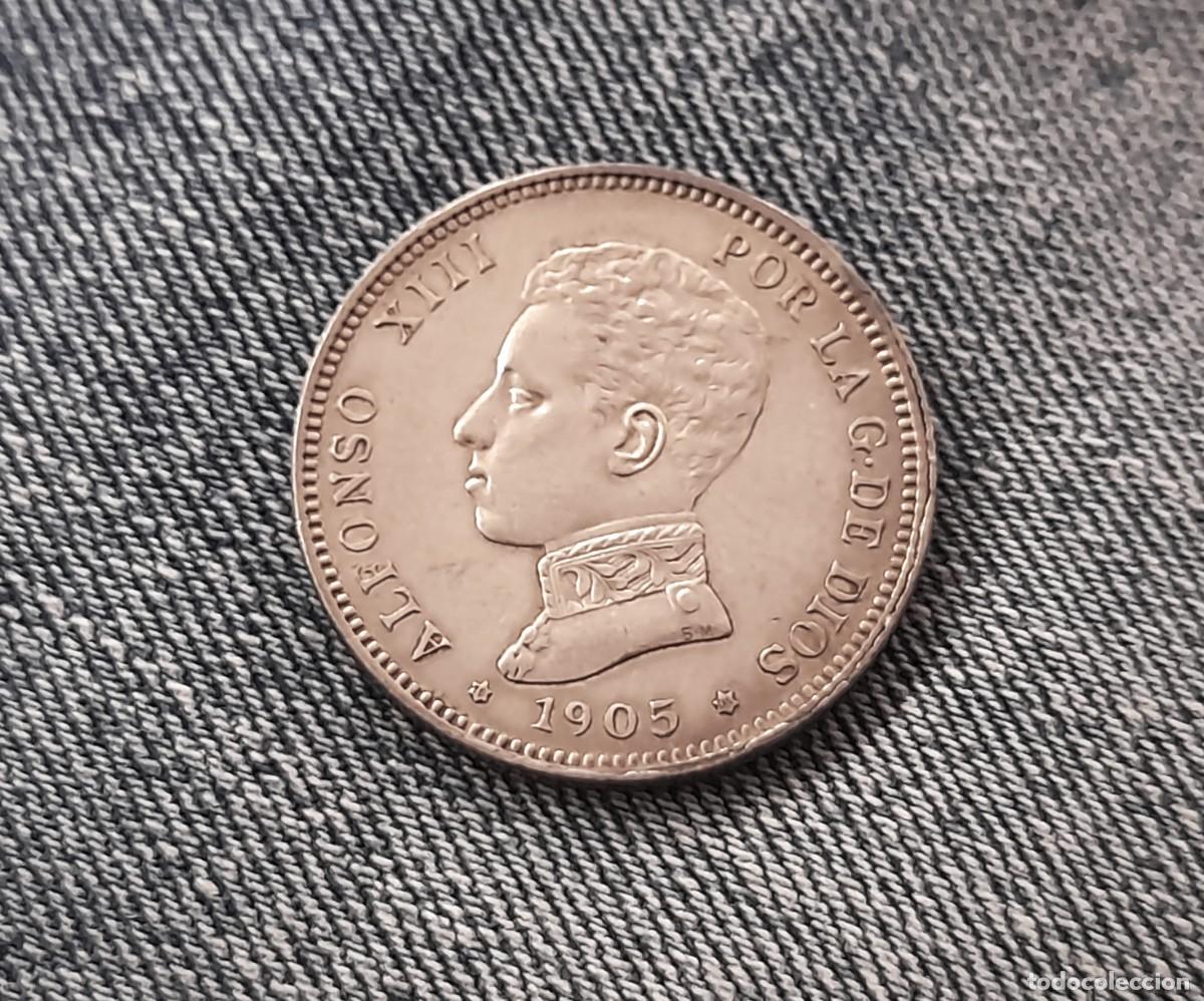 Monedas de Espa&ntilde;a: Alfonso XIII, 2 Pesetas 1905 SM.V. *19*05