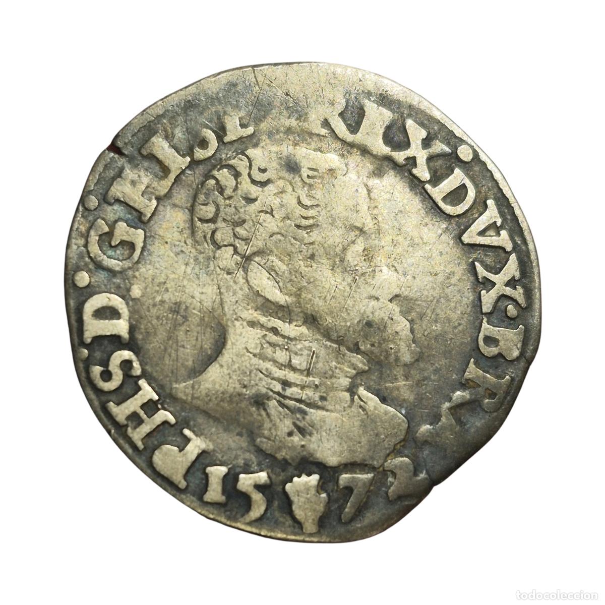 Monedas de Espa&ntilde;a: NT/ FELIPE II 1/10 ESCUDO 1572 AMBERES (E1474)