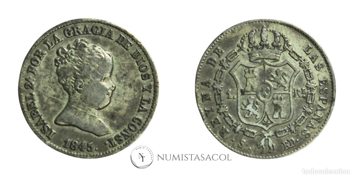 Monedas de Espa&ntilde;a: NT/ ISABEL II 1 REAL 1845 SEVILLA (E1479) - Foto 3
