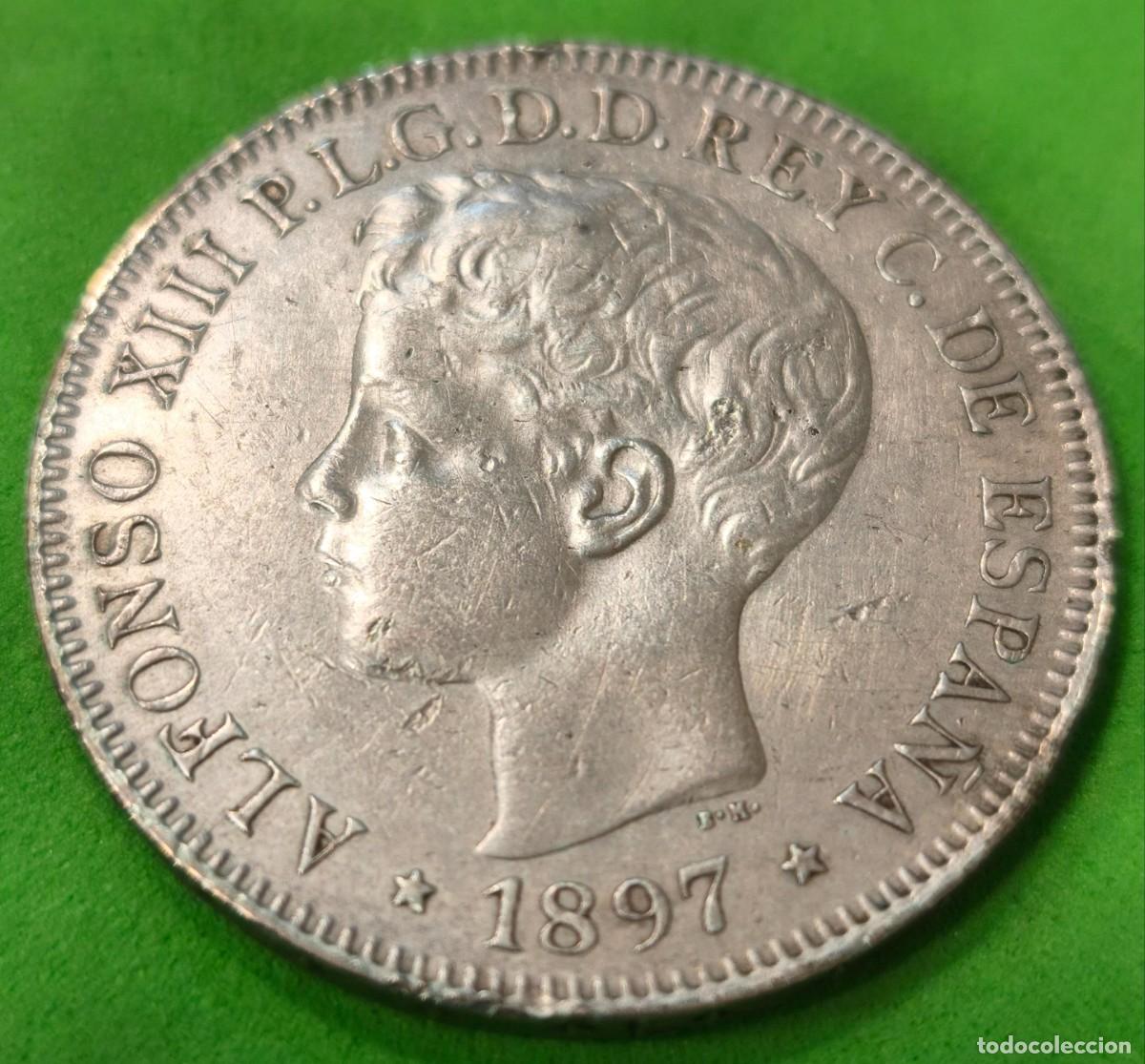 Monedas de Espa&ntilde;a: ESPA&Ntilde;A. A&Ntilde;O 1897. ALFONSO XIII. 1PESO PLATA MANILA. PESO 25,00 GR