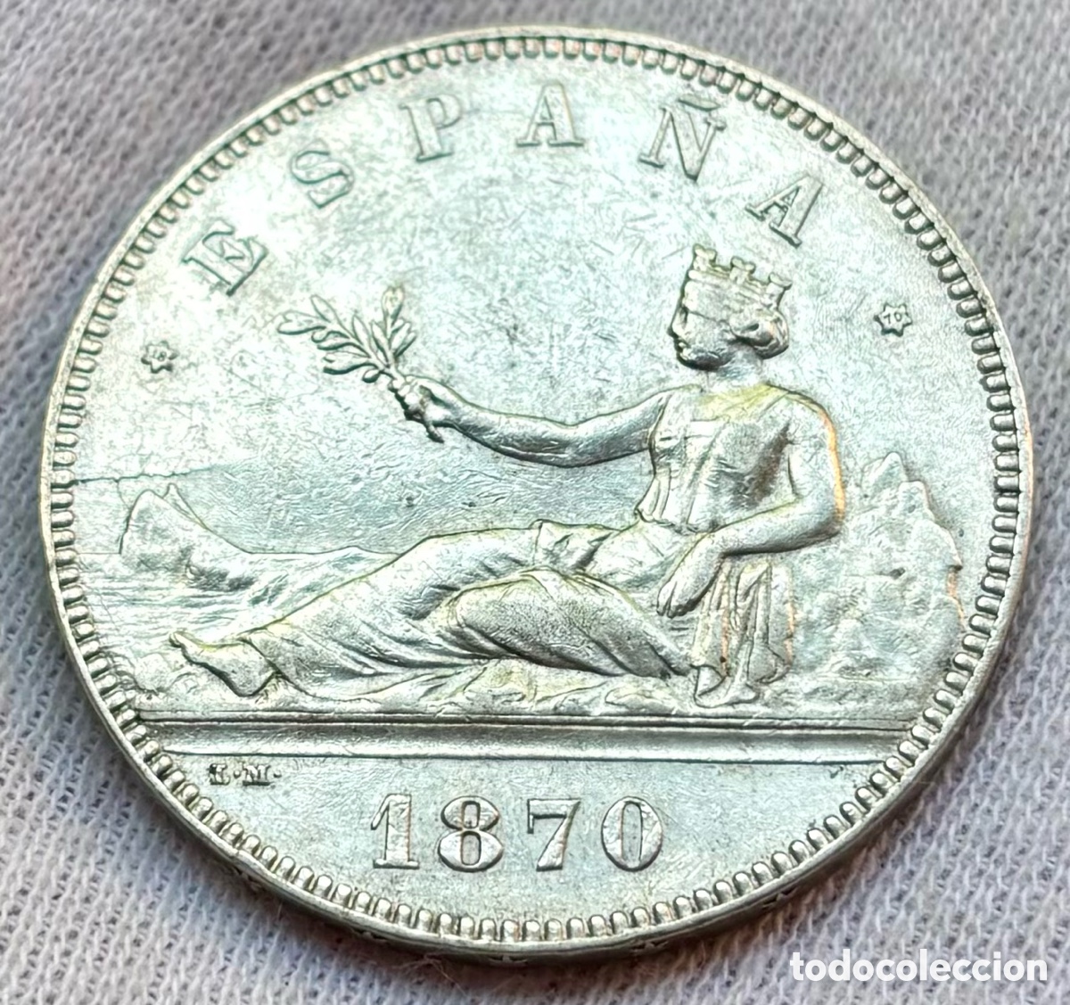 Monedas de Espa&ntilde;a: Moneda PLATA 5 Pesetas 1870 *(18-70)