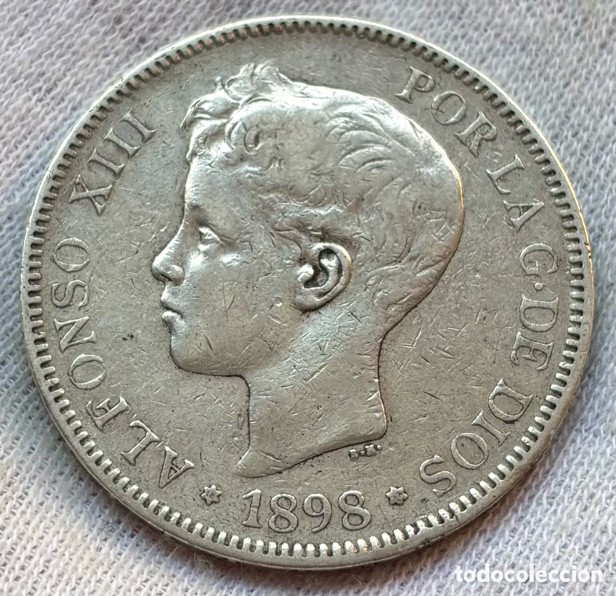 Monedas de Espa&ntilde;a: Moneda PLATA 5 Pesetas 1898 *(18-98) ALFONSO XIII