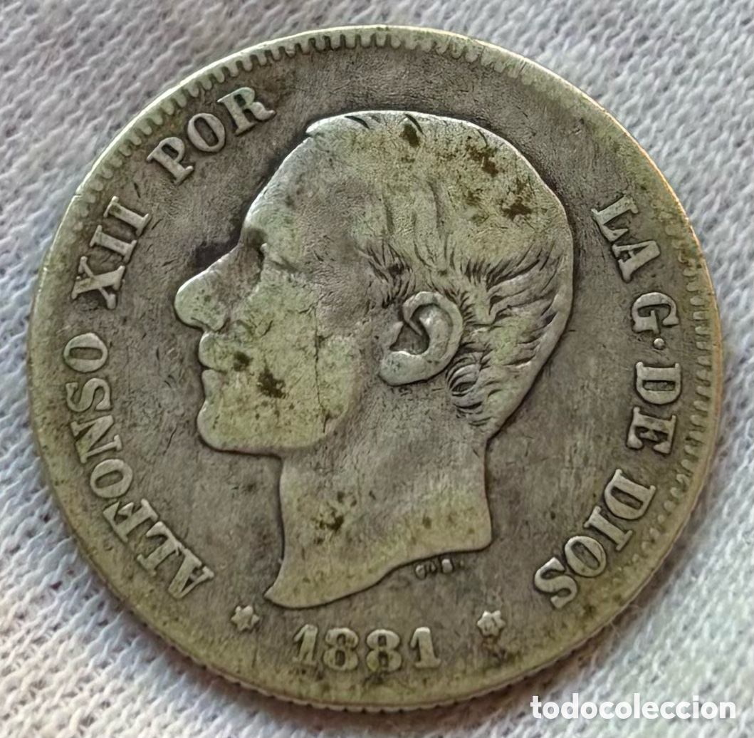 Monedas de Espa&ntilde;a: Moneda PLATA 2 Pesetas 1881 *(XX-81) ALFONSO XII