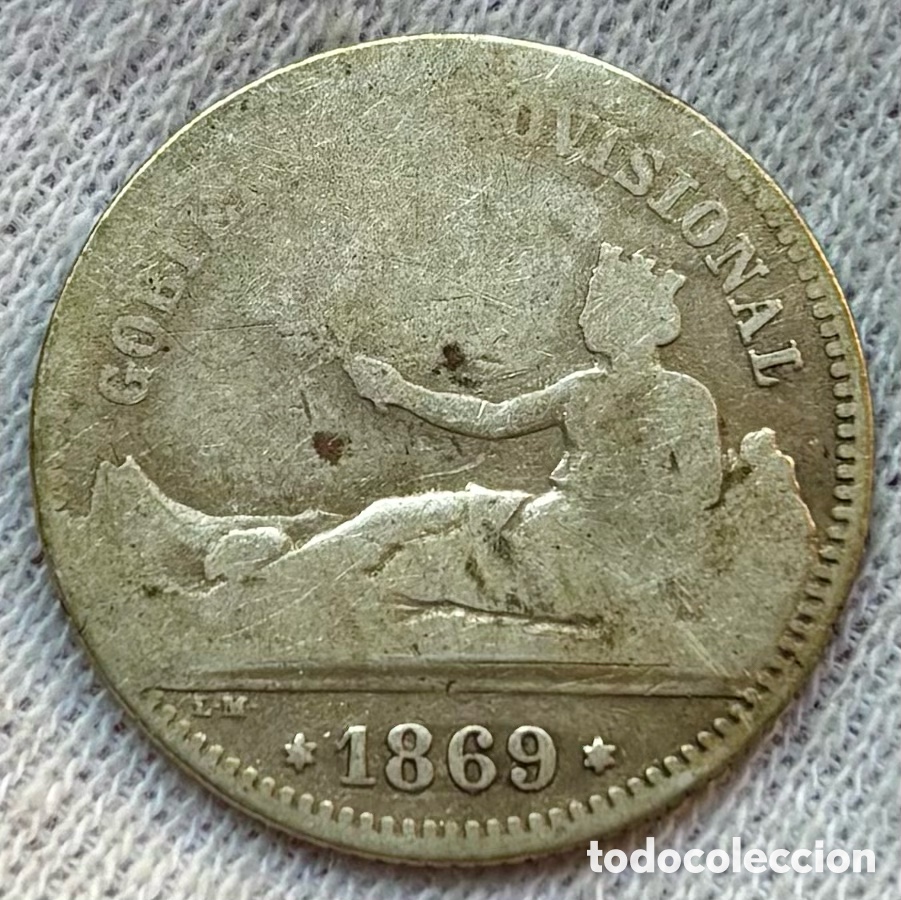 Monedas de Espa&ntilde;a: Moneda PLATA 1 Peseta 1869. Gobierno Provisional