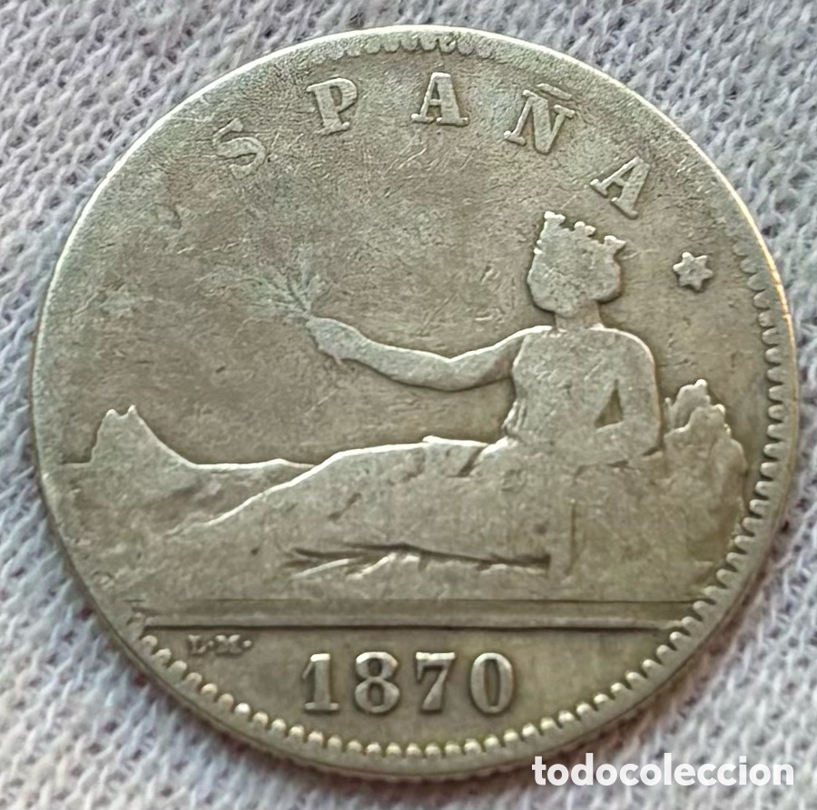 Monedas de Espa&ntilde;a: Moneda PLATA 1 Peseta 1870. Espa&ntilde;a