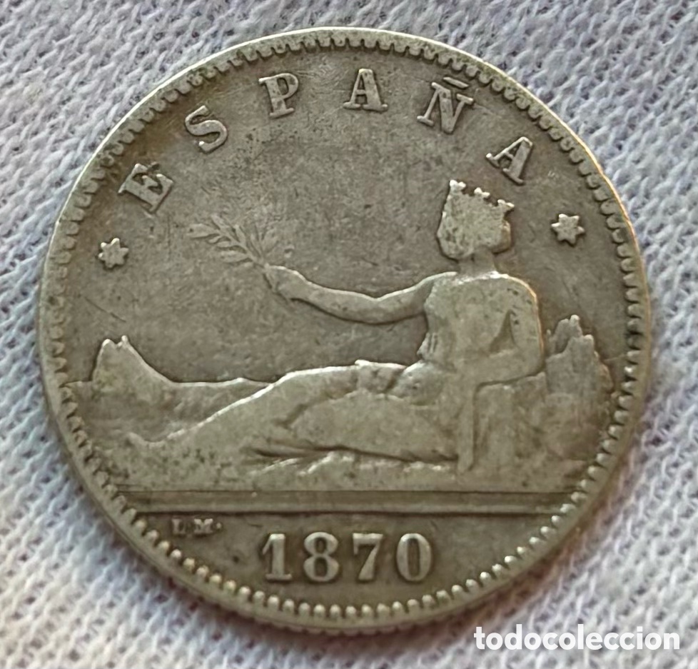 Monedas de Espa&ntilde;a: Moneda PLATA 1 Peseta 1870. Espa&ntilde;a