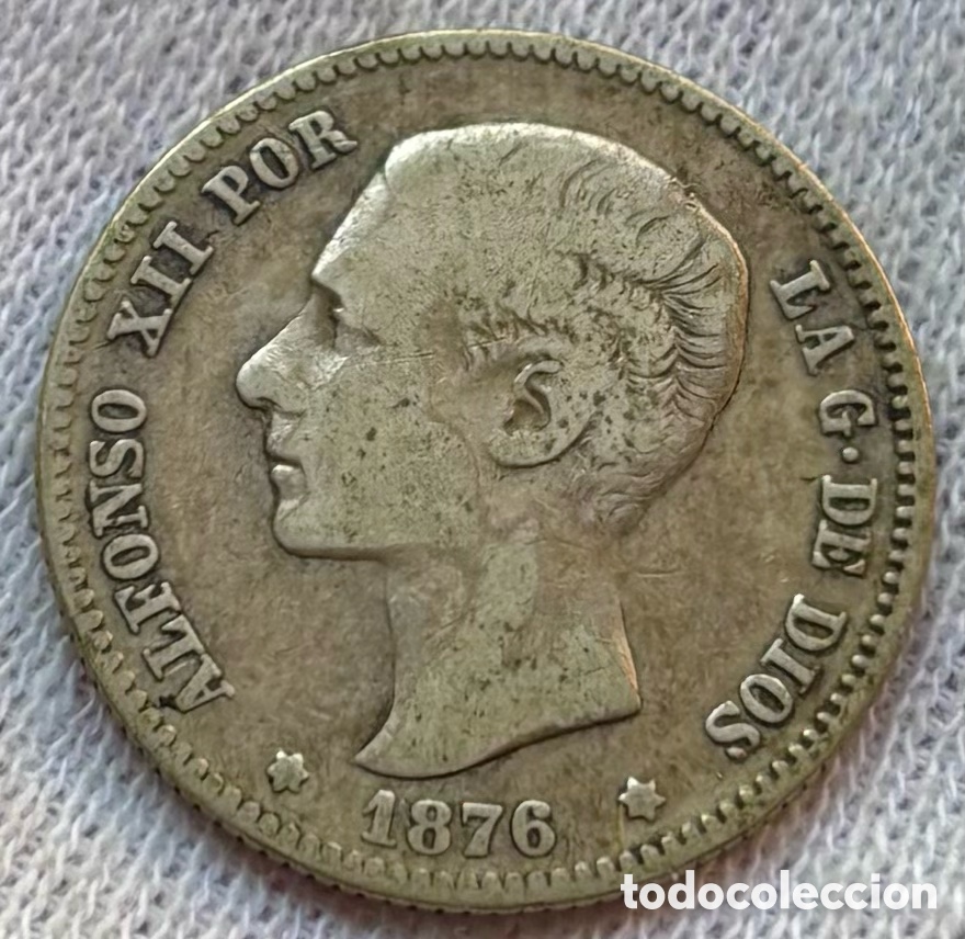 Monedas de Espa&ntilde;a: Moneda PLATA 1 Peseta 1876. ALFONSO XII