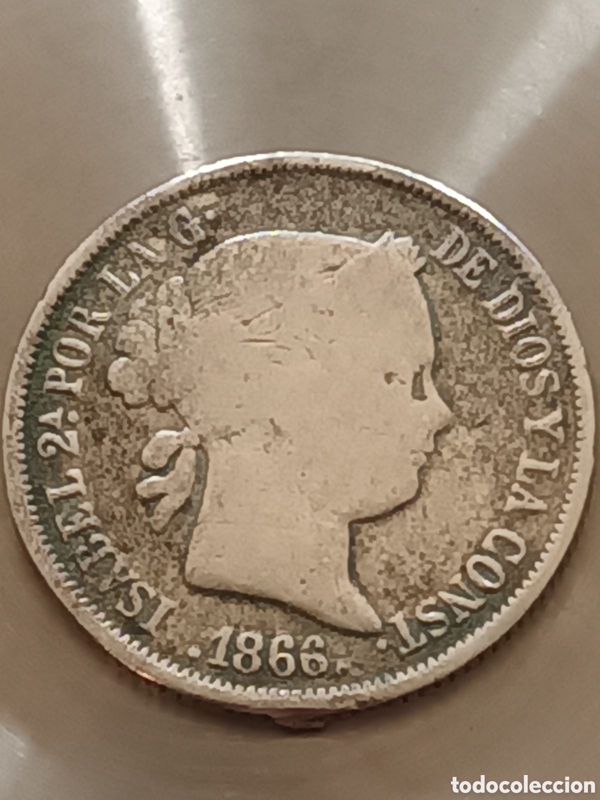 Monedas de Espa&ntilde;a: MONEDA DE 40 C&Eacute;NTIMOS DE ESCUDO PLATA ISABEL II A&Ntilde;O 1866