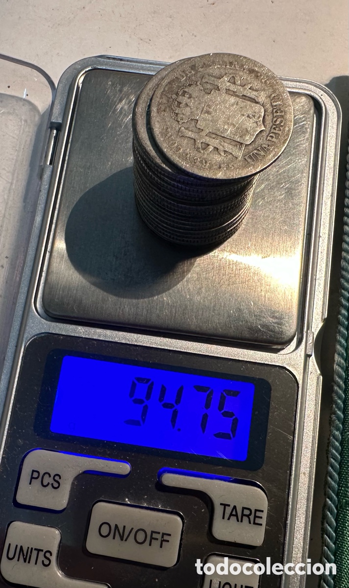 Monedas de Espa&ntilde;a: LOTE DE 20 MONEDAS DE 1 PESETA DE PLATA. - Foto 7