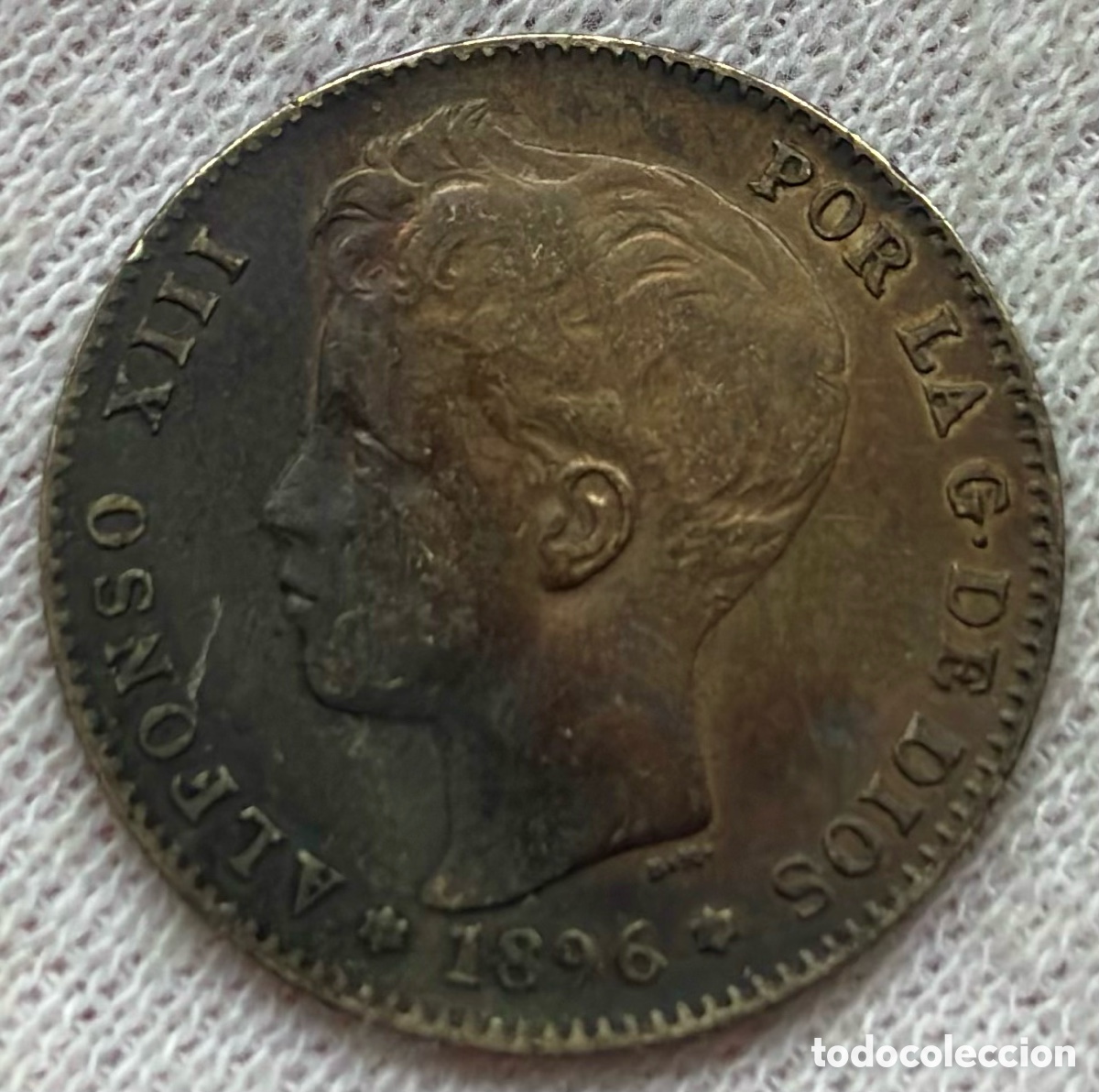 Monedas de Espa&ntilde;a: Moneda PLATA 1 Peseta 1896 *(18-96) ALFONSO XIII