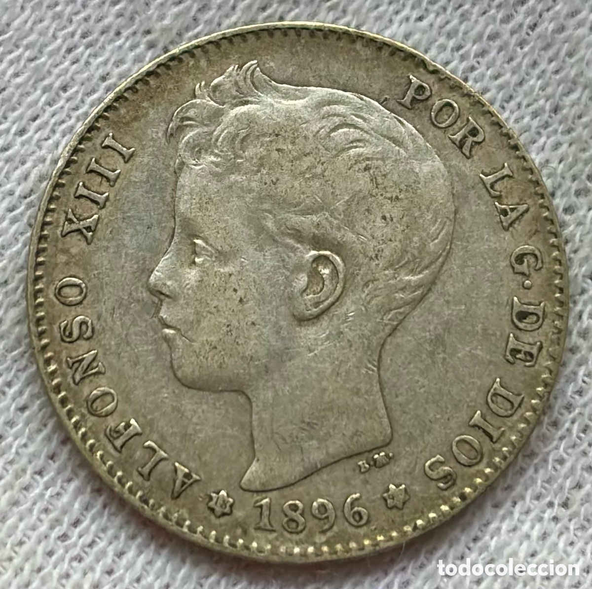 Monedas de Espa&ntilde;a: Moneda PLATA 1 Peseta 1896 *(18-96) ALFONSO XIII
