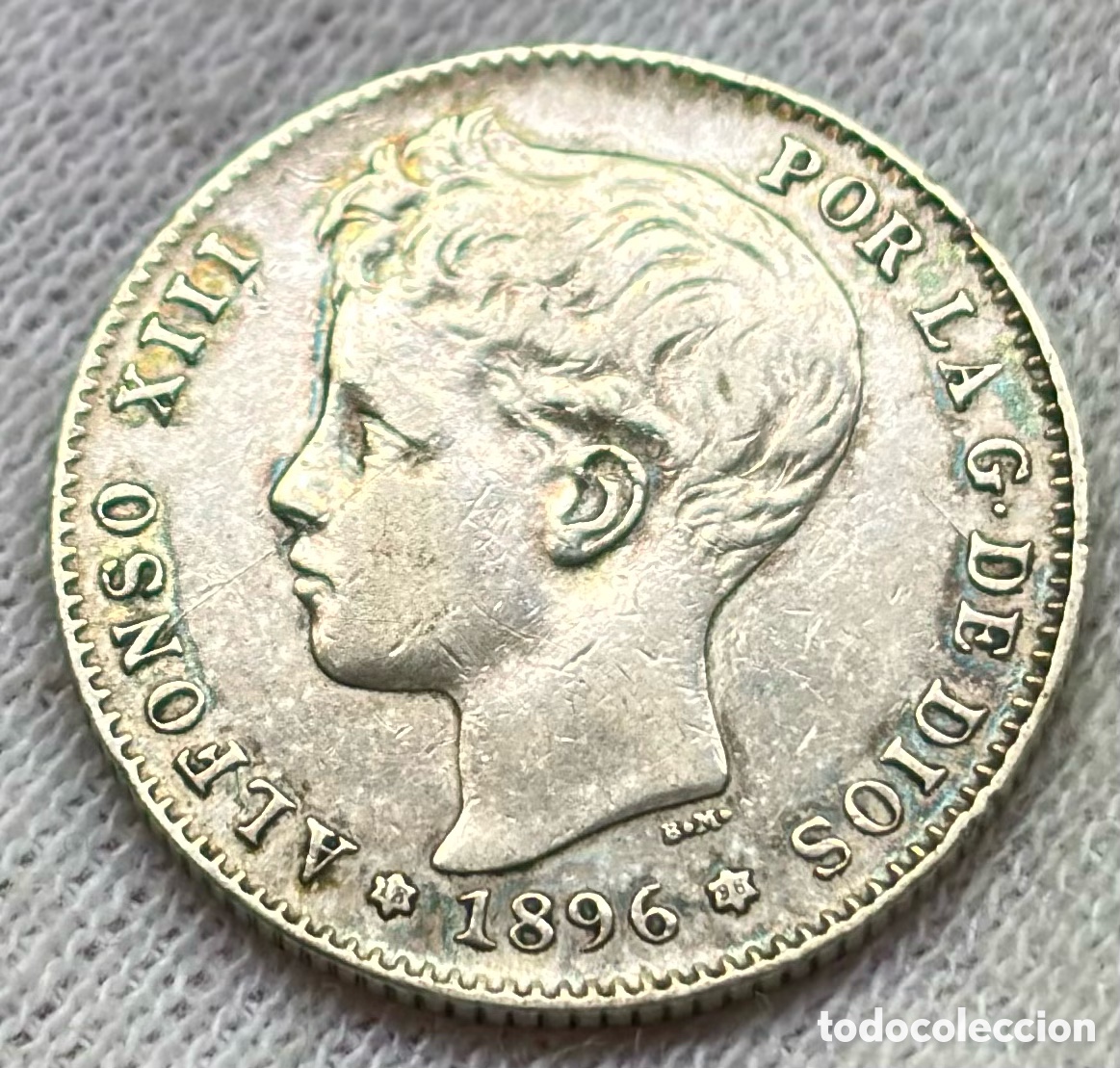 Monedas de Espa&ntilde;a: Moneda PLATA 1 Peseta 1896 *(18-96) ALFONSO XIII