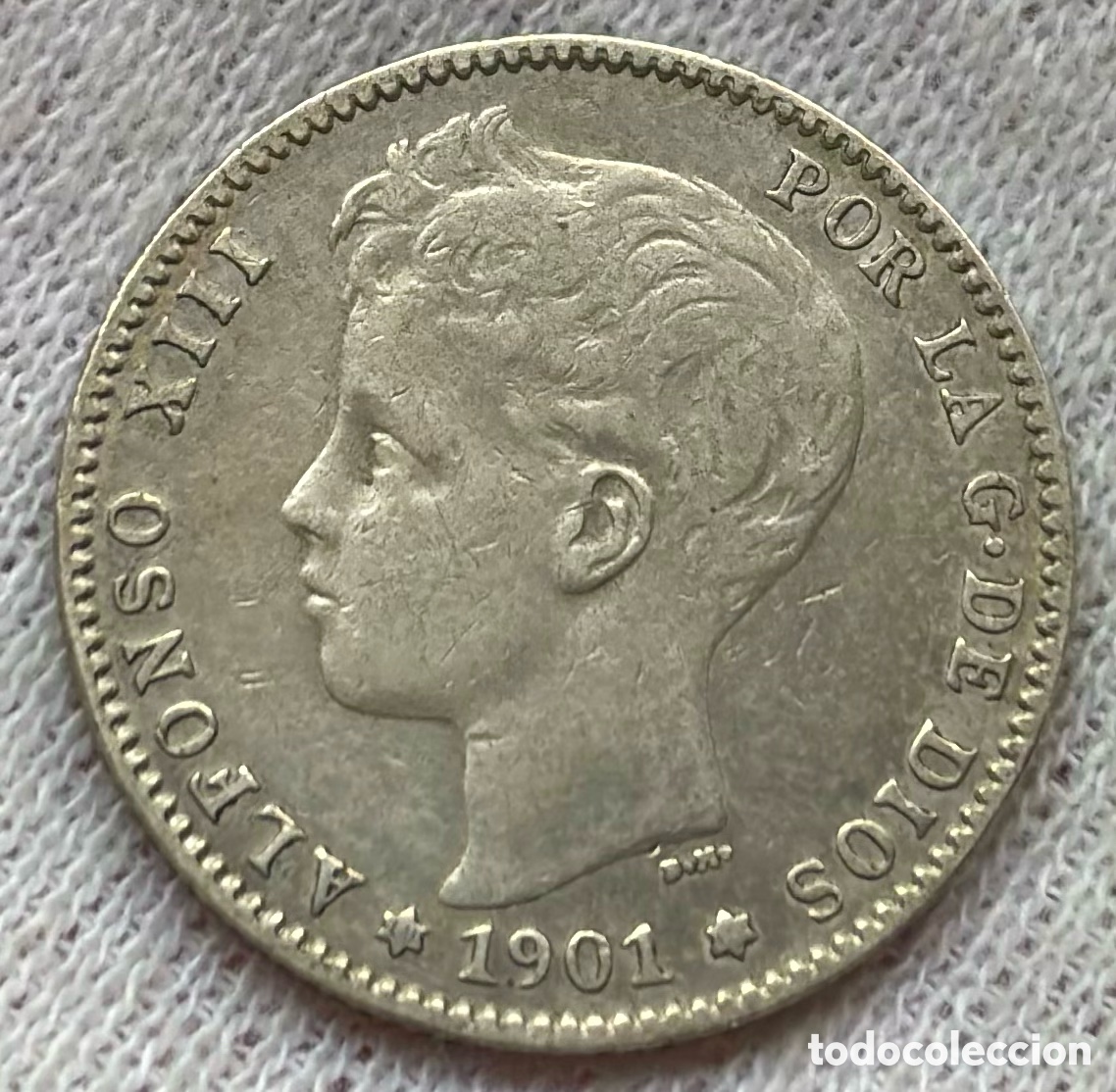 Monedas de Espa&ntilde;a: Moneda PLATA 1 Peseta 1901 *(19-XX) ALFONSO XIII