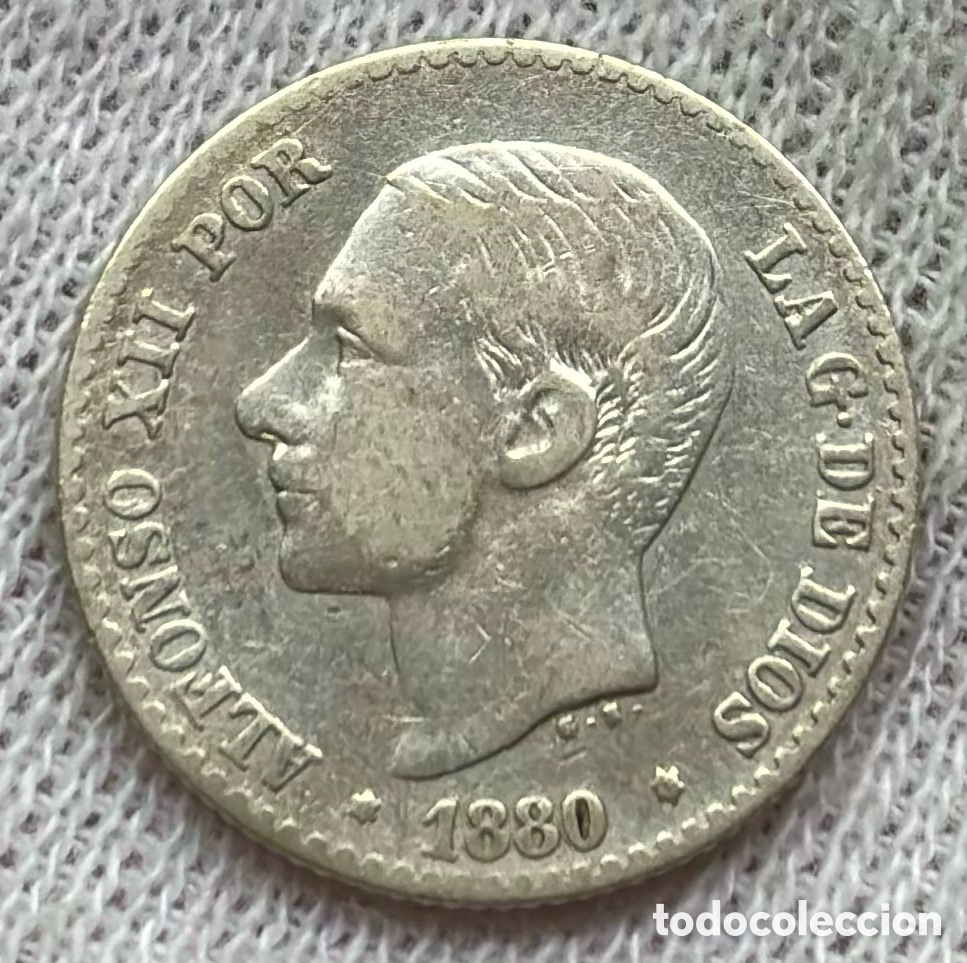 Monedas de Espa&ntilde;a: Moneda PLATA 50 C&eacute;ntimos 1880 ALFONSO XII - Foto 1