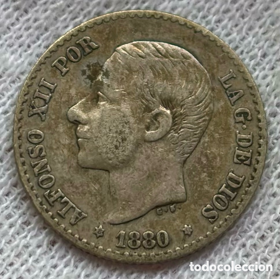 Monedas de Espa&ntilde;a: Moneda PLATA 50 C&eacute;ntimos 1880 *(8-0) ALFONSO XII