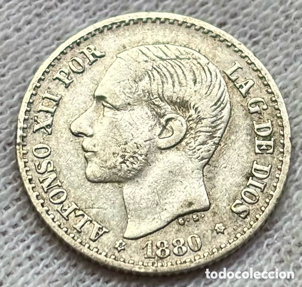 Monedas de Espa&ntilde;a: Moneda PLATA 50 C&eacute;ntimos 1880 *(8-0) ALFONSO XII