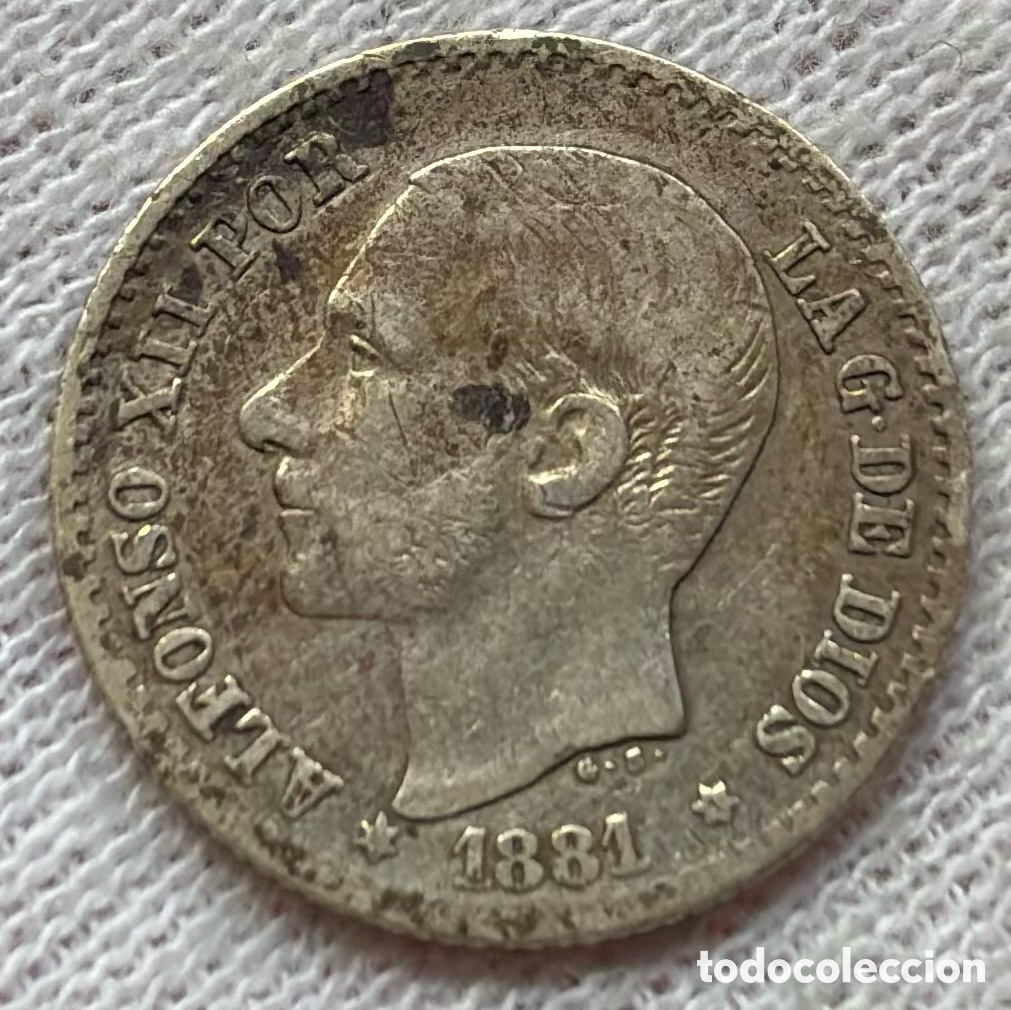Monedas de Espa&ntilde;a: Moneda PLATA 50 C&eacute;ntimos 1881 *(X-1) ALFONSO XII