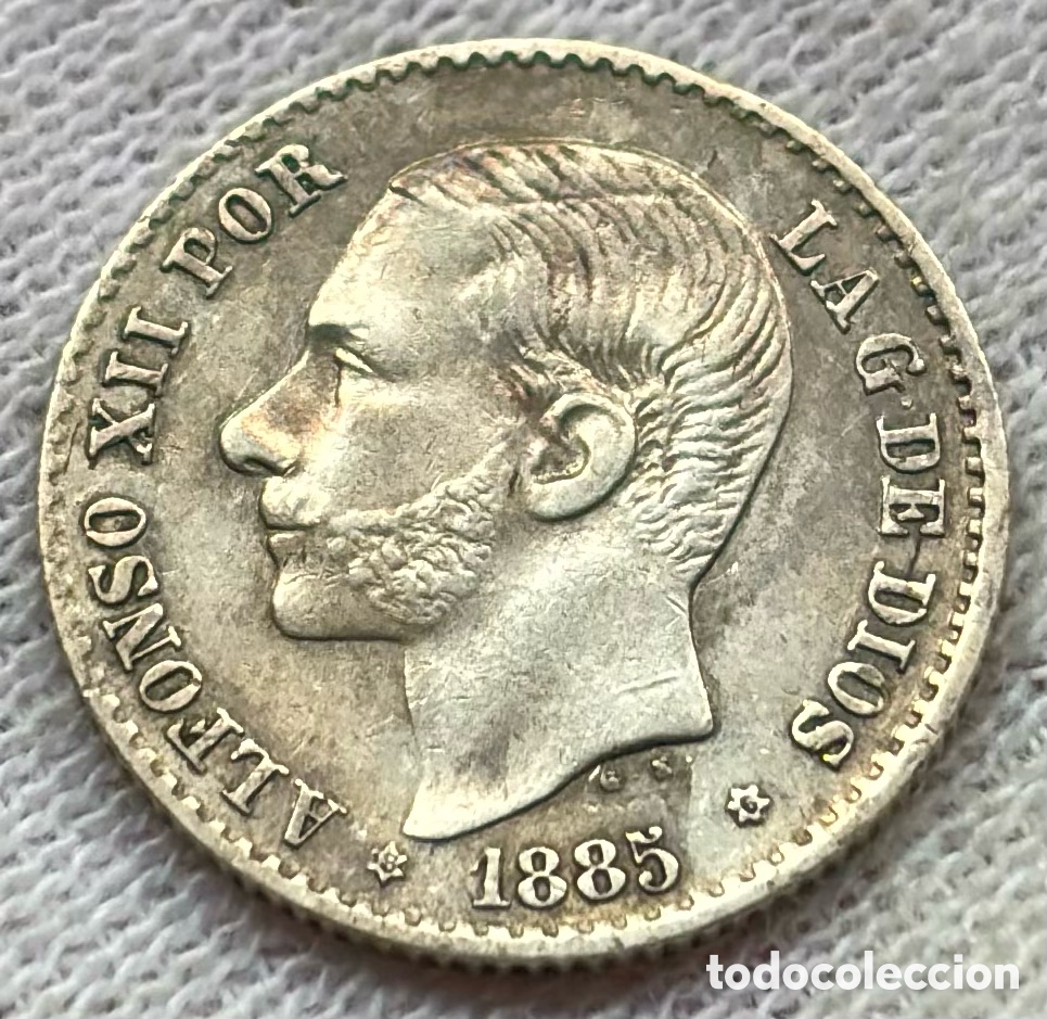 Monedas de Espa&ntilde;a: Moneda PLATA 50 C&eacute;ntimos 1885 *(8-6) ALFONSO XII