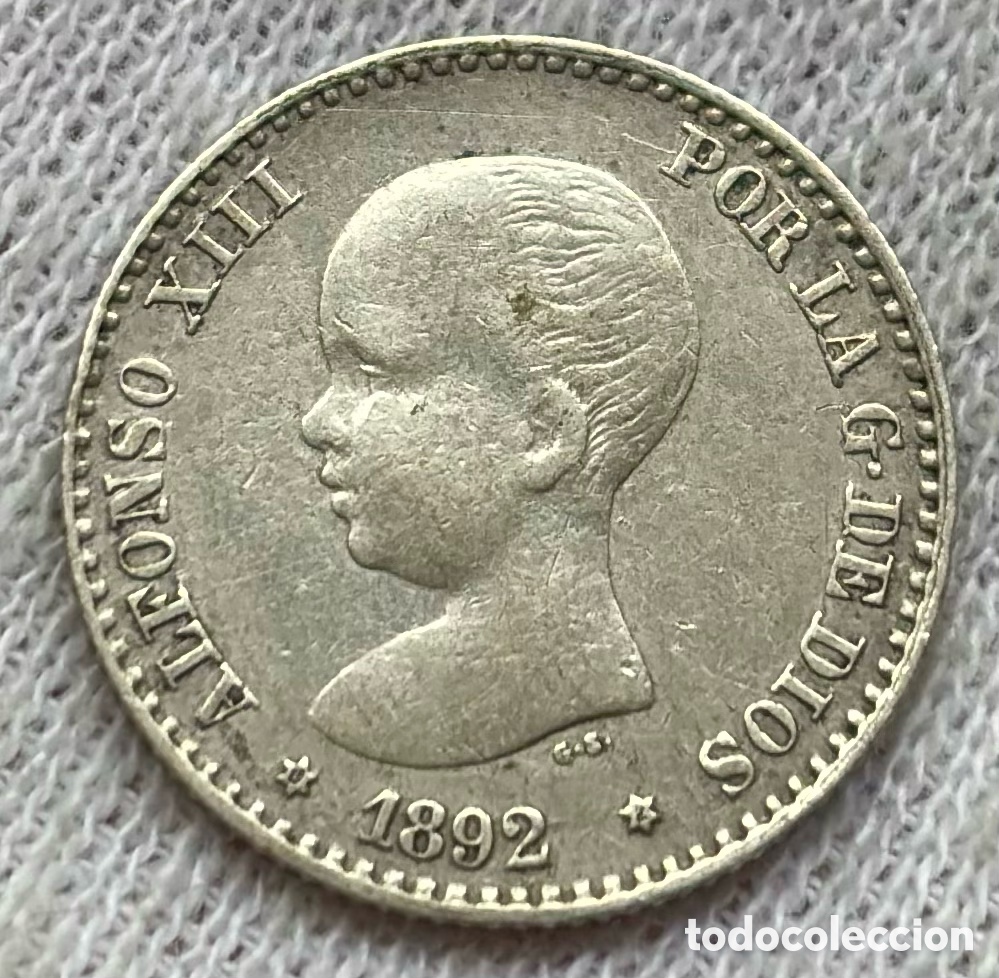 Monedas de Espa&ntilde;a: Moneda PLATA 50 C&eacute;ntimos 1892 *(9-2) ALFONSO XIII