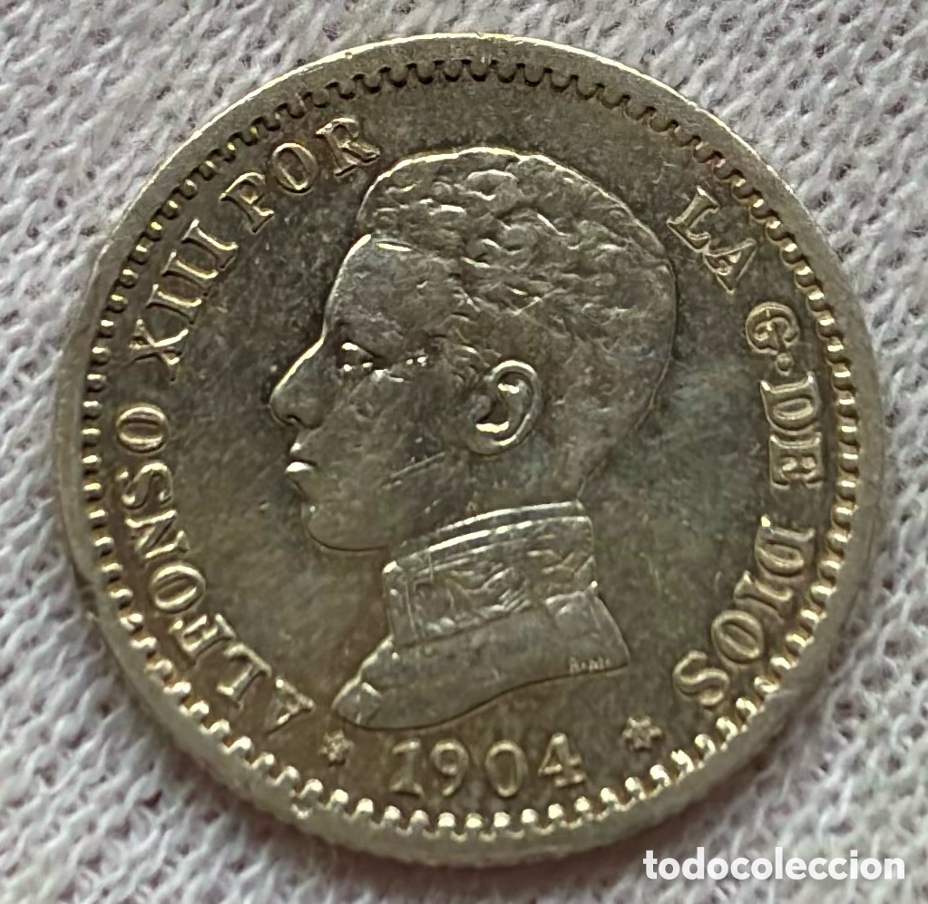 Monedas de Espa&ntilde;a: Moneda PLATA 50 C&eacute;ntimos 1904 *(1-0) PCV. ALFONSO XIII