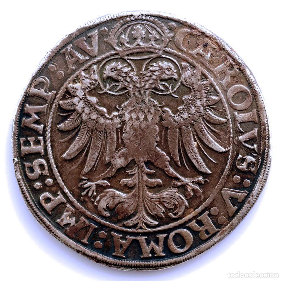 Monedas de Espa&ntilde;a: SC-Spain. Carlos V &rdquo;El Emperador&rdquo;. 1 Taler 1545 Ottingen. EBC-/MBC+ Plata 28,75 g. ESCASA