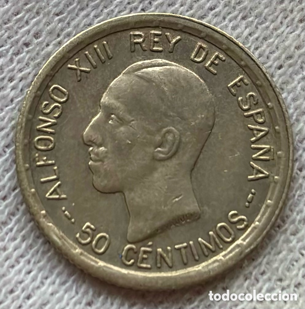 Monedas de Espa&ntilde;a: Moneda PLATA 50 C&eacute;ntimos 1926. ALFONSO XIII - Foto 3