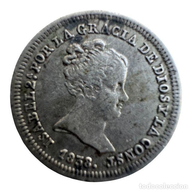 Monedas de Espa&ntilde;a: Isabel II. 1 Real 1838 Madrid CL. P&aacute;tina antigua de monetario. Ag EBC-/ Almost XF