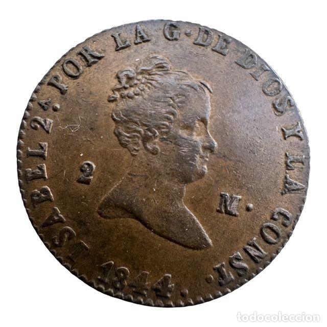 Monedas de Espa&ntilde;a: IsabelI. 2 Maraved&iacute;s 1844 Segovia Ae EBC