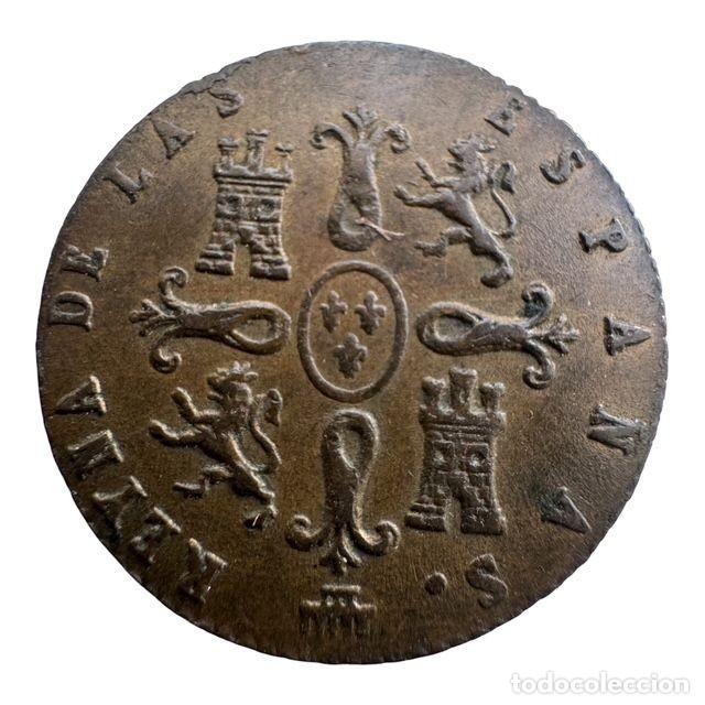 Monedas de Espa&ntilde;a: IsabelI. 2 Maraved&iacute;s 1844 Segovia Ae EBC - Foto 2