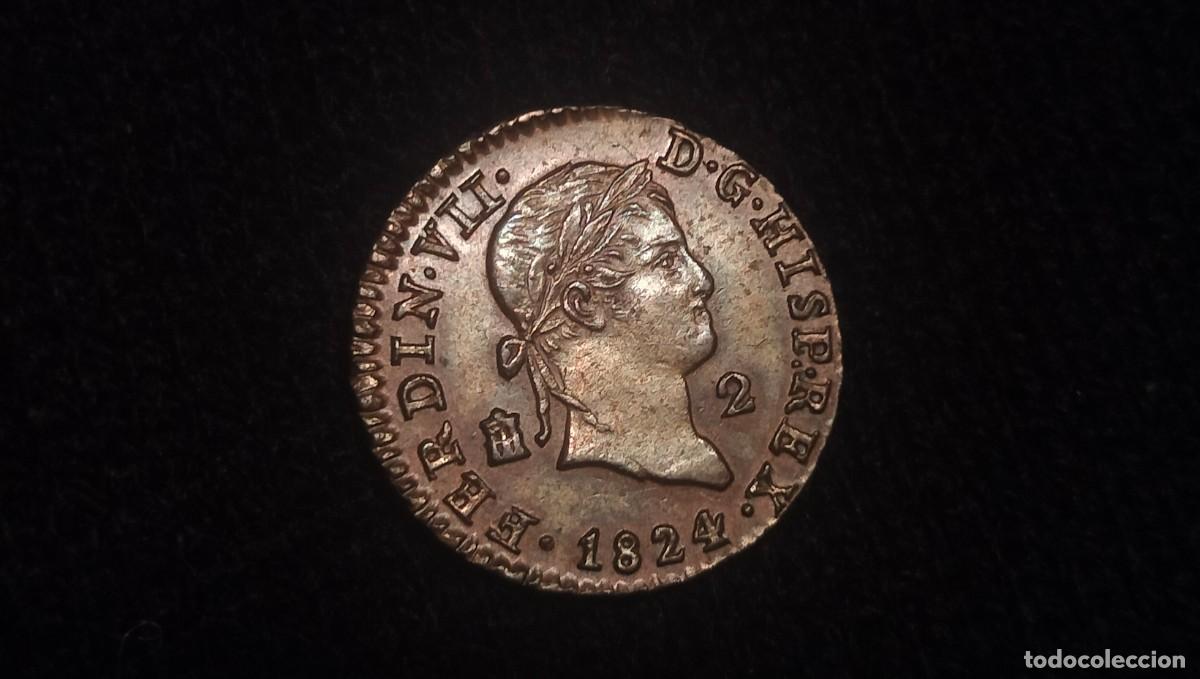 Monedas de Espa&ntilde;a: SC-! Fernando VII 2 maravedis 1824 Segovia