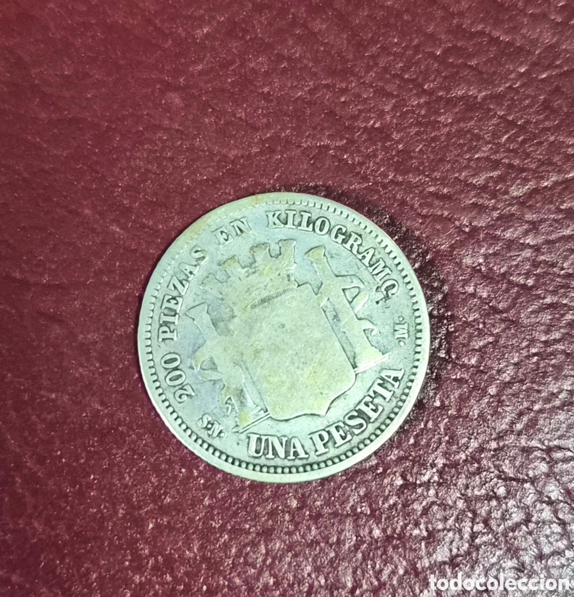 Monedas de Espa&ntilde;a: 1 peseta 1869 &ndash; Gobierno Provisional &ndash; Plata 835